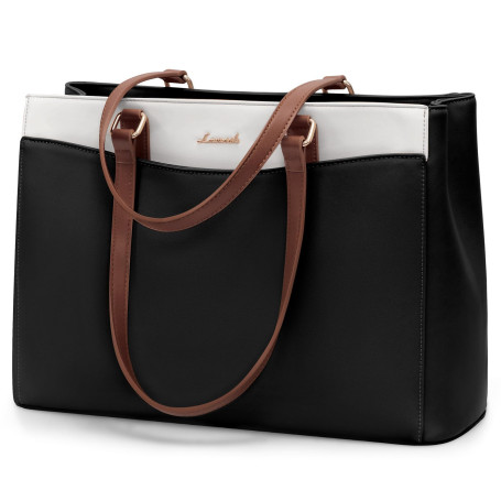 LOVEVOOK Sac Cabas Femme, Grande Sac Ordinateur Portable, Imperméable Sac de Cours Sacs a Main pour Les Cours Lycee, PU Cuir Sac