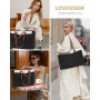 LOVEVOOK Sac Cabas Femme, Grande Sac Ordinateur Portable, Imperméable Sac de Cours Sacs a Main pour Les Cours Lycee, PU Cuir Sac
