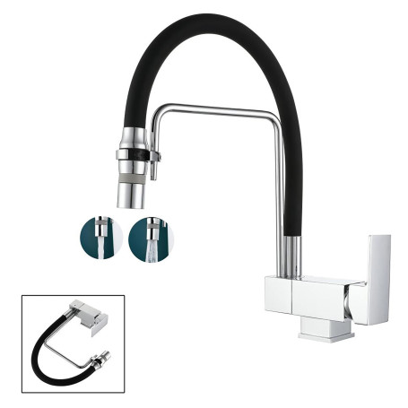SJQKA Robinet Cuisine Rabattable Mitigeur Cuisine Rabattable 2 Modes D'évacuation De L'eau Robinet Cuisine Sous Fenêtre Pliable 
