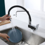 SJQKA Robinet Cuisine Rabattable Mitigeur Cuisine Rabattable 2 Modes D'évacuation De L'eau Robinet Cuisine Sous Fenêtre Pliable 
