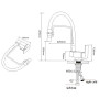 SJQKA Robinet Cuisine Rabattable Mitigeur Cuisine Rabattable 2 Modes D'évacuation De L'eau Robinet Cuisine Sous Fenêtre Pliable 