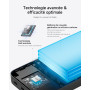 CUKTECH 15 Air 100W Totale Batterie Externe 15000mAh Power Bank, 3-Ports USB C Batterie Externe Charge Rapide avec écran TFT, Ba