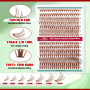 FADVAN Faux Cils Naturel - Extension de Cils Individuels 280Pcs Courbure D Brun Clair Cils en Grappe Bouquet Professionnel Clust