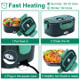 Gentre Lunch Box Chauffante Électrique 4 en 1 12V/24V/220V~240V, 1.5L 60W Acier Inox Chauffage Rapide Gamelle, Boîte Repas Amovi