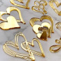 LEEQ 10pcs Décorations de Gâteau en Acrylique en Forme de Cœur - Decoration Gateau Mariage, Topper de Gâteau, Decoration Gateau 