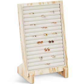 Lolalet Porte Bagues Affichage, Présentoir Bagues en Bois, Porte Bijoux pour Vendeurs Foires -Original