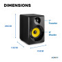 VONYX SMN30B Enceintes Monitoring Actives - Paire d'Enceintes de Studio 3”, Puissance 60 Watts Max, Réglages Graves et Aigus, Qu