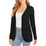EXCHIC Femmes élégant Léger Manches Longues Cardigan Ourlet Incurvé Front Ouvert Jersey Tricot Pulls avec Poches