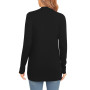 EXCHIC Femmes élégant Léger Manches Longues Cardigan Ourlet Incurvé Front Ouvert Jersey Tricot Pulls avec Poches