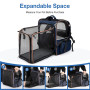 Lekespring Sac Transport Chat avec 4 Entrées, Sac Transport Chien Respirant - Sac a Dos Chat avec Harnais Intérieur - Sac a Dos 