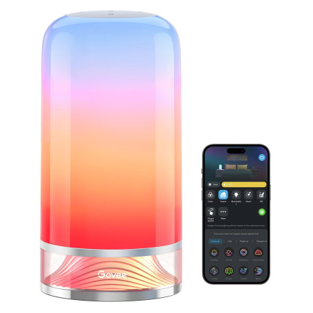 Govee Lampe de Chevet LED, Lampe de Table Tactile Dimmable RGBICWW avec 70 Modes Scène, Compatible avec Alexa, Fonctionne avec M