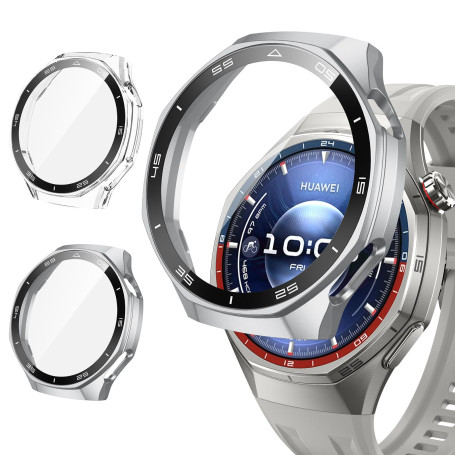 Neitra 2 Pièces Coque pour Huawei Watch GT 6 Pro 46mm Protection Écran, Dur PC Bumper Case avec Protecteur D'écran en Verre Trem