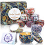 Bougie 9 Pièces - Aottom Bougie Parfumées Ensemble Idées de Cadeau Anniversaire Femme Candle Jarre à la Cire de Soja Naturelle C