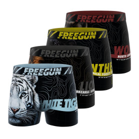 Freegun Boxer Enfant, Caleçon Garçon Sport Extreme, Doux & Respirant (Lot de 4)