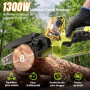 Mini Tronconneuse a Batterie 4000mAh, 8 Pouces 1300W Brushless Tronconneuse Électrique sans Fil avec Graisseur Automatique et Ch