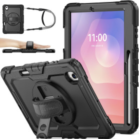 SEYMAC stock Coque pour Samsung Galaxy Tab S11 11'' 2025, Coque Antichoc avec Protecteur D'écran Porte-Stylo [Dragonne Rotative 