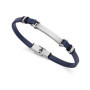 Bracelet en Cuir Bleu avec Plaque en Acier Inoxydable Viceroy