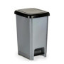 Poubelle à Pédale Noir et Gris 25L - BigBuy Home