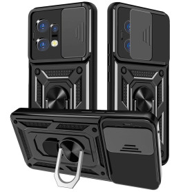 Yutwo Coque pour Motorola Edge 50 Pro - Protection Caméra et Support Bague Étui Antichoc - Noir