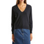 Pull Col V Femme United Colors of Benetton - Gris