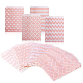 Ensemble de 48 Sacs à Bonbons Roses pour Fêtes et Événements