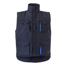 Gilet Matelassé Bicolore Multipoches Velilla - Bleu Marine et Ciel, Taille 3XL