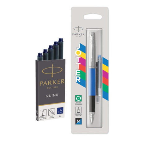 Stylo Plume Parker Jotter Originals - Finition Bleue Classique avec Encres Supplémentaires