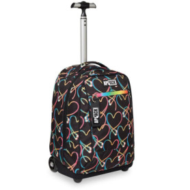 Sac à Dos Trolley Appack 2 en 1 Noir pour École et Loisirs