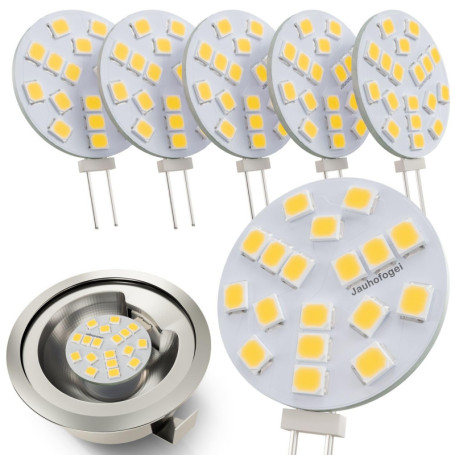 Ampoule LED G4 12V Blanc Neutre - Lot de 6 pour Hotte et Spot Encastrable