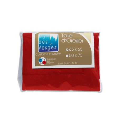 Taie d'Oreiller Uni en Coton Bordeaux 65x65 cm - Nuit des Vosges