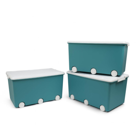 Coffre de Rangement PLAYBOX Thermobaby - Lot de 3 - 42L - Vert Azur