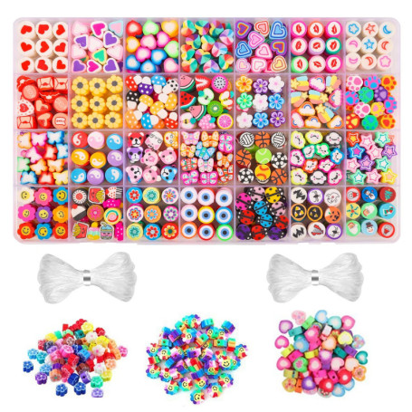 Kit de 420 Perles en Argile pour DIY - 28 Modèles Colorés