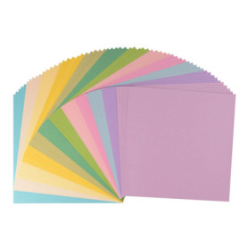 Papier Cartonné Lisse Florence - Pack de 16 Feuilles Couleurs Printemps 30,5 x 30,5 cm