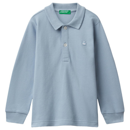 Polo à Manches Longues Garçon United Colors of Benetton - Bleu - 4 Ans