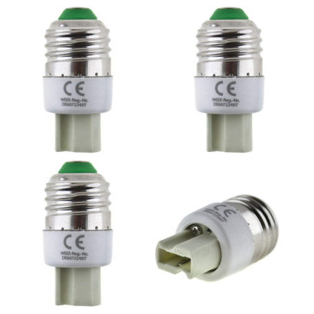 Adaptateurs E27 vers G9 - Lot de 4 pour Ampoules LED et Halogènes