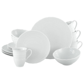 Ensemble de Vaisselle Sofia White en Porcelaine - 16 Pièces pour 4 Personnes
