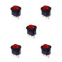 Lot de 5 interrupteurs à bascule ronds HeyNana - Lumière rouge 10 A
