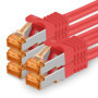 Lot de 5 Câbles Réseau Catégorie 7 Rouge 3m - 10 Gbps avec RJ45