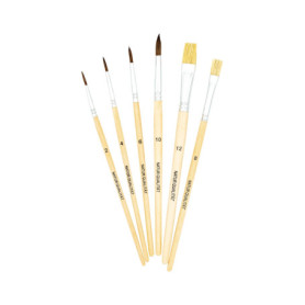 Lot de 6 pinceaux K3T en poils naturels pour beaux-arts