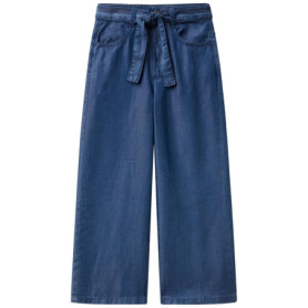 Pantalon Wide Fit en Tencel pour Filles - Bleu United Colors of Benetton
