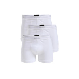 Lot de 3 Boxers Longs BOSS en Coton Stretch - Blanc Brillant