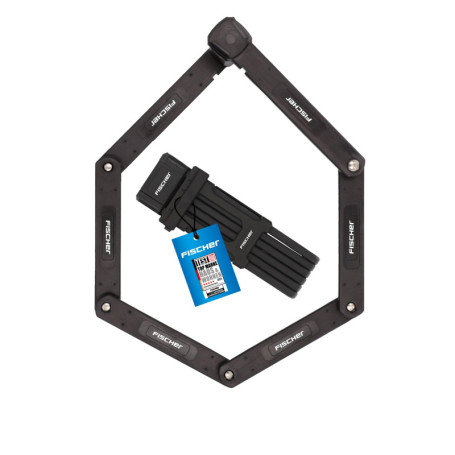 Antivol Pliable Fischer PROTEC PLUS FK110 pour Vélo - Sécurité Maximale, 110 cm, Noir