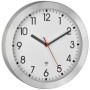 Horloge Murale Radio-pilotée TFA Dostmann en Métal - 25 cm, Design Blanc pour Bureau et Cuisine