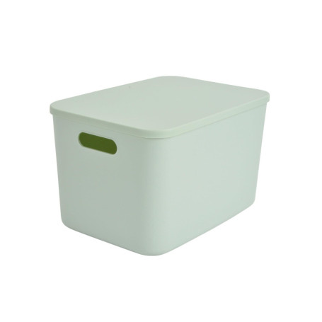 Boîte de Rangement avec Couvercle Plastique 15,5L - Couleur Sauge