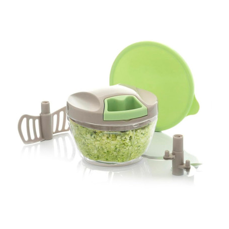 Hachoir Manuel Compact Wintem 400 ml avec Fouet et Lames en Acier Inoxydable