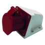 Prise Industrielle Murale Inclinée Electraline 16A 3P+T 380V IP44 Rouge