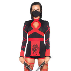Costume Dragon Ninja Femme Noir/Rouge Taille M