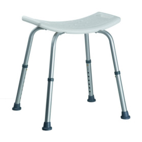 Tabouret de Douche Réglable en Aluminium Blanc - 60x10x33 cm