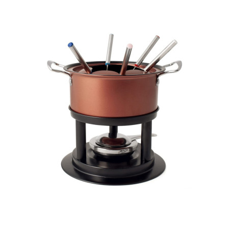 Ensemble de Fondue 11 Pièces en Acier Rouge Antiadhésif