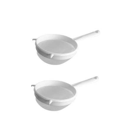 Lot de 2 passoires en plastique Fackelmann - 17 cm, blanches et légères